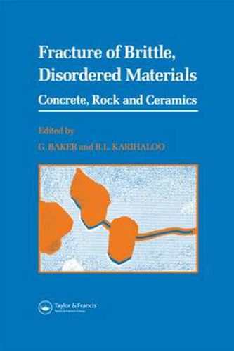 Cover image for Fracture of Brittle Disordered Materials: Concrete, Rock and Ceramics
