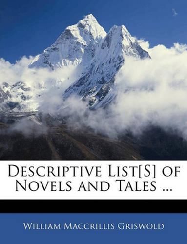 Cover image for Descriptive List[s] of Novels and Tales ...