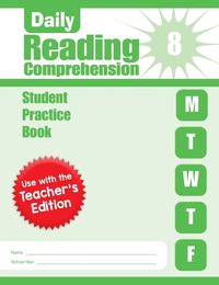 Cover image for Daily Reading Comprehension, Grade 8 Student Edition Workbook