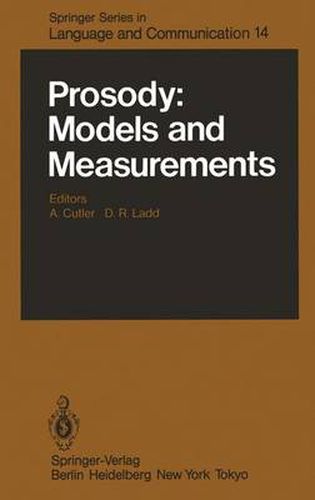 Cover image for Prosody: Models and Measurements