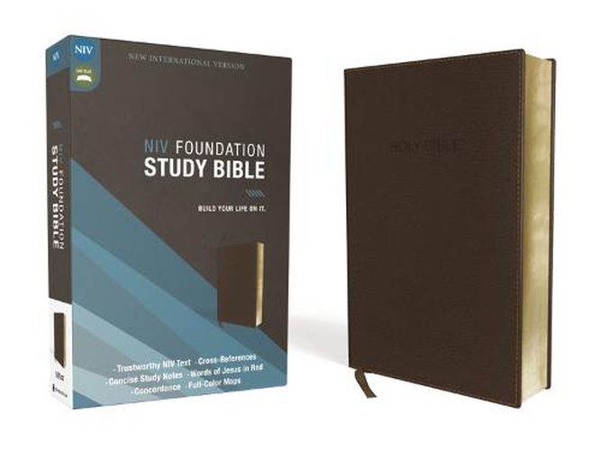 Cover image for NIV, Foundation Study Bible, Leathersoft, Brown, Red Letter