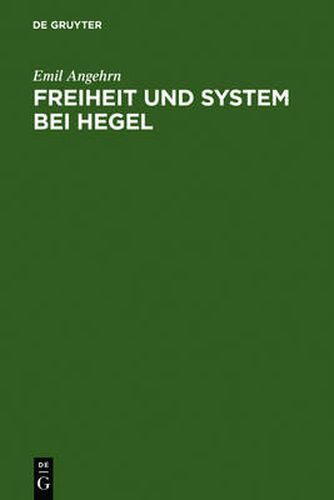 Cover image for Freiheit und System bei Hegel