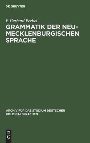 Cover image for Grammatik Der Neu-Mecklenburgischen Sprache: Speziell Der Pala-Sprache