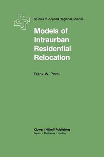 Cover image for Models of Intraurban Residential Relocation