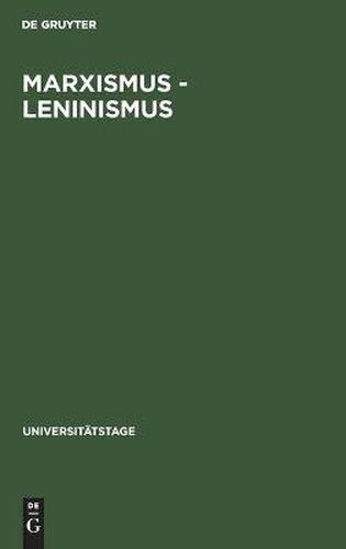 Cover image for Marxismus - Leninismus: Geschichte Und Gestalt