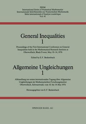 Cover image for General Inequalities 1 / Allgemeine Ungleichungen 1