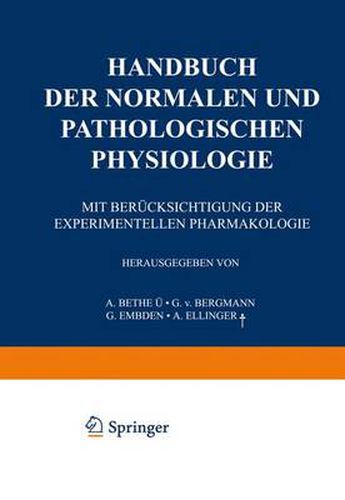 Cover image for Handbuch der normalen und pathologischen Physiologie: 17. Band - Correlatonen III