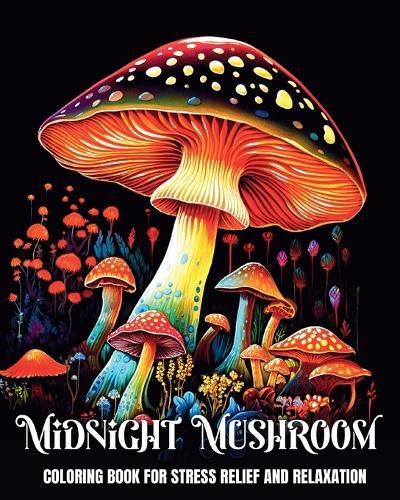 Cover image for Midnight Mushroom Coloring Book for Stress Relief and Relaxation