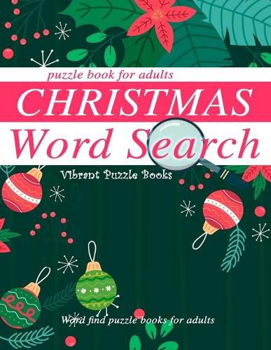 Cover image for Christmas word search puzzle book for adults.: Word find puzzle books for adults