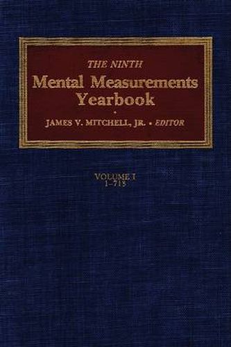 Cover image for The Ninth Mental Measurements Yearbook