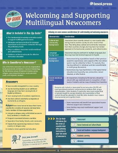 Cover image for TESOL Zip Guide: Welcoming and Supporting Multilingual Newcomers (Pack of 10)