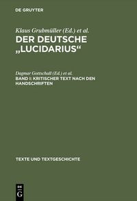 Cover image for Der deutsche Lucidarius, Band I, Kritischer Text nach den Handschriften