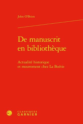 Cover image for de Manuscrit En Bibliotheque