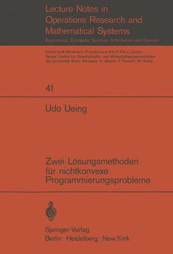 Cover image for Zwei Losungsmethoden fur Nichtkonvexe Programmierungsprobleme