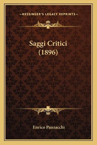 Cover image for Saggi Critici (1896)