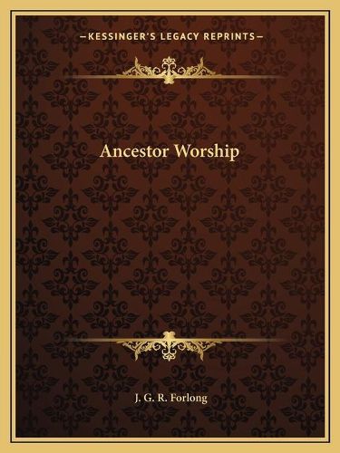 Cover image for Ancestor Worship