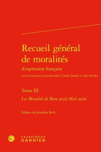 Cover image for Recueil General de Moralites d'Expression Francaise. Tome III
