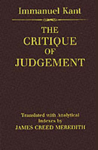 Cover image for The Critique of Judgement