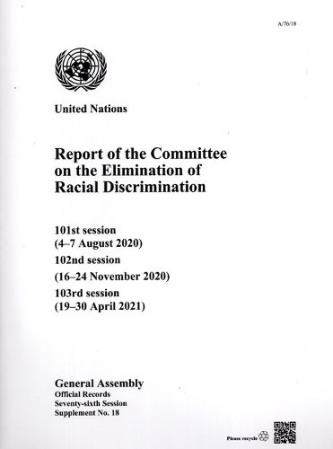 Report of the Committee on the Elimination of Racial Discrimination