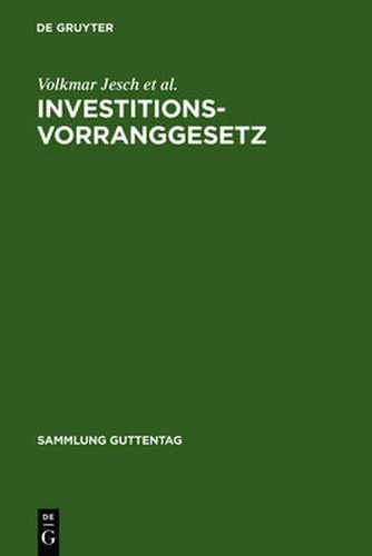 Cover image for Investitionsvorranggesetz