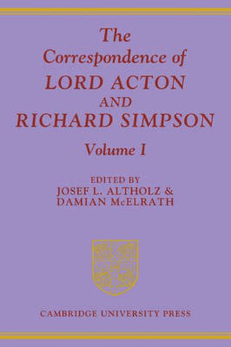 Cover image for The Correspondence of Lord Acton Richard Simpson 3 Volume Paperback Set