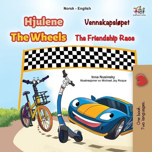 Cover image for The Wheels - The Friendship Race (Norwegian English Bilingual Kids Book)