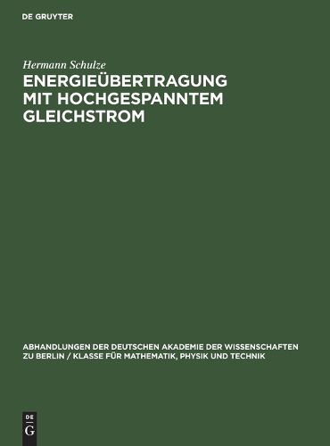 Cover image for Energieubertragung mit hochgespanntem Gleichstrom