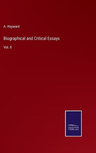Cover image for Biographical and Critical Essays