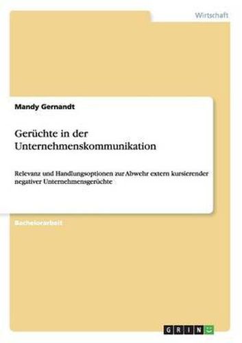 Cover image for Ger chte in Der Unternehmenskommunikation