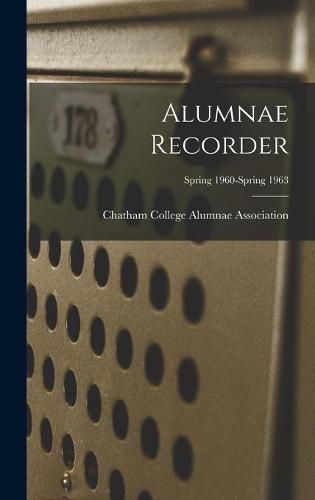 Cover image for Alumnae Recorder; Spring 1960-Spring 1963