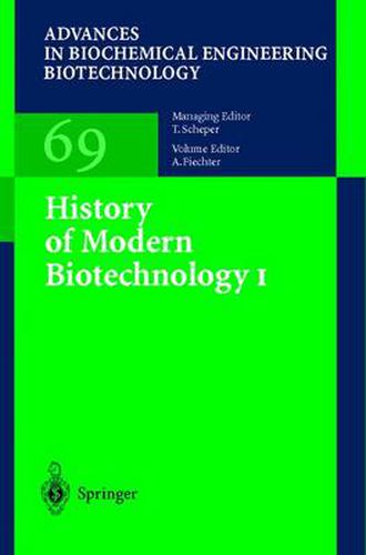 Cover image for History of Modern Biotechnology I