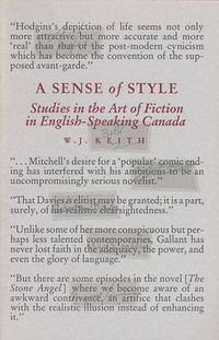 Cover image for A Sense of Style: Studies in the Art of Fiction in English-Speaking Canada