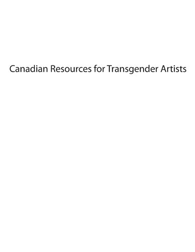 Cover image for Canadian Resources for Transgender Artists