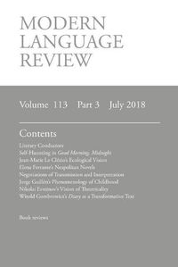 Cover image for Modern Language Review (113: 3) July 2018