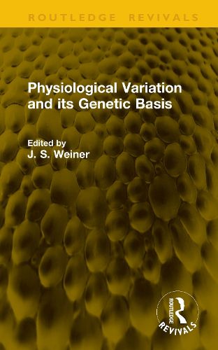 Cover image for Physiological Variation and its Genetic Basis