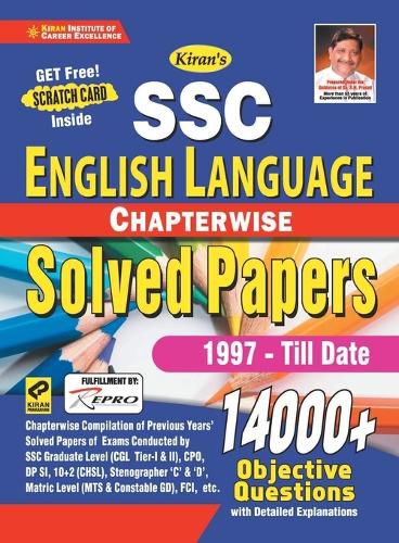 Cover image for Kiran Ssc English Language Chapterwise Solved Papers 14000+ Objective Questions