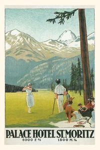 Cover image for Vintage Journal Golfing in the Swiss Alps