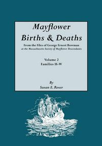Cover image for Mayflower Births & Deaths, from the Files of George Ernest Bowman at the Massachusetts Society of Mayflower Descendants. Volume 2, Families H-W. Indexed