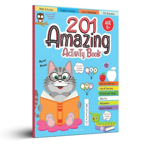 Cover image for 201 Amazing Activity Book - Fun Activities and Puzzles for Children Spot the Difference, Logical Reasoning, Patterns & Tracing