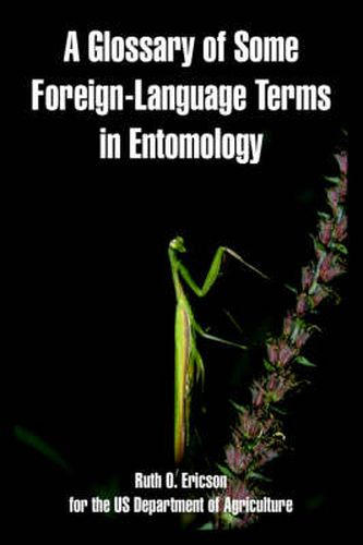 Cover image for A Glossary of Some Foreign-Language Terms in Entomology