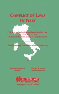 Cover image for Conflict of Laws in Italy: The Text and an english translation of Italian Law No. 218 of May 31, 1995 (Reform of the Italian System of Conflict of Laws)