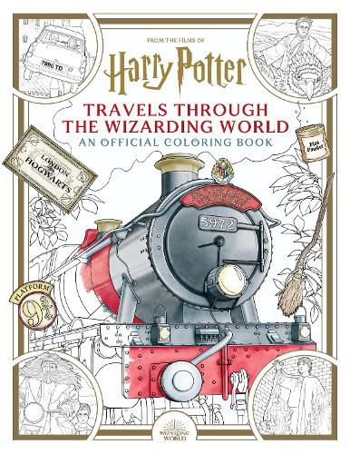 Cover image for Harry Potter: Travels Through the Wizarding World: An Official Coloring Book