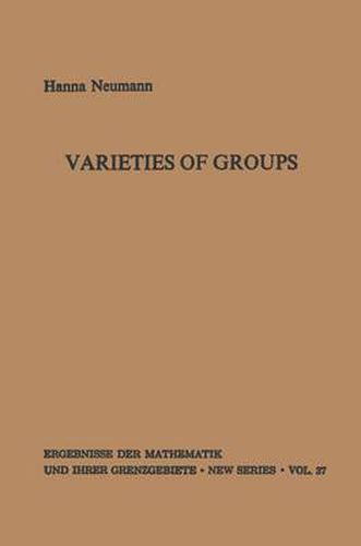 Cover image for Varieties of Groups