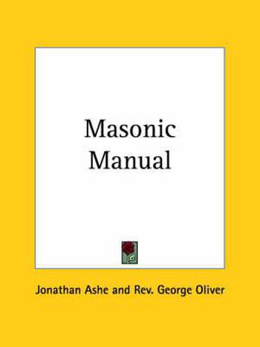 Cover image for Masonic Manual (1843)