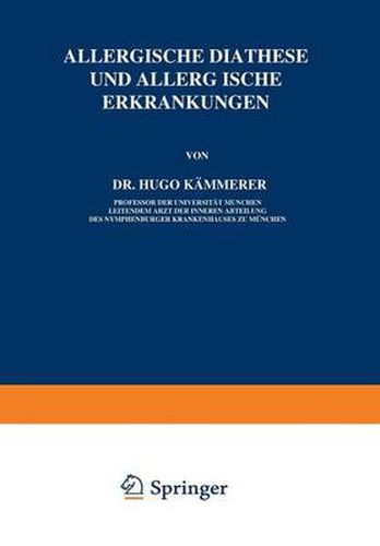 Cover image for Allergische Diathese Und Allergische Erkrankungen