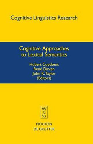 Cover image for Cognitive Approaches to Lexical Semantics