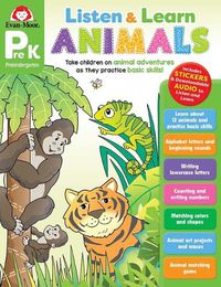 Cover image for Listen and Learn: Animals, Grade Prek Workbook