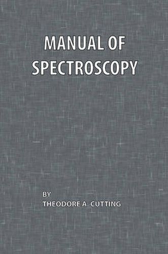 Cover image for Manual of Spectroscopy