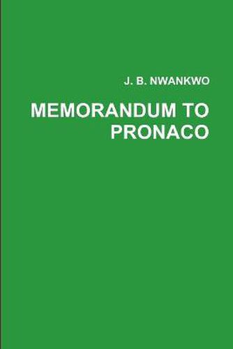 Cover image for Memorandum to Pronaco