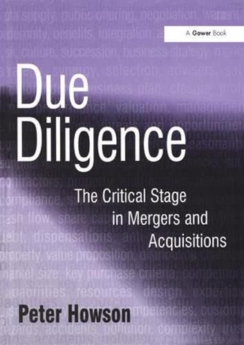 Cover image for Due Diligence: The Critical Stage in Mergers and Acquisitions